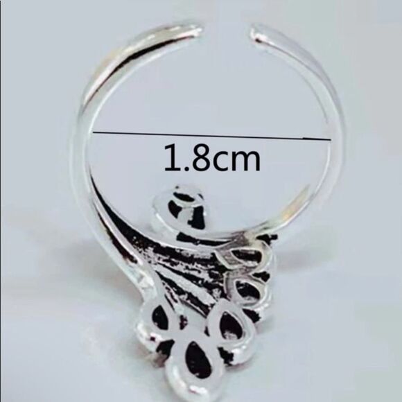 Silver Peacock Cuff Ring - Picture 3 of 4